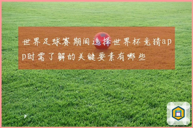 世界足球赛期间选择世界杯竞猜app时需了解的关键要素有哪些